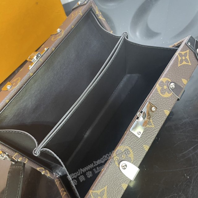 LV專櫃新款包包 路易威登Wallet Trunk小硬箱 M20250 LV老花方形手拿包  ydh4239